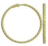 Brinco de argola folheado a ouro c/ fio torcido e laminado